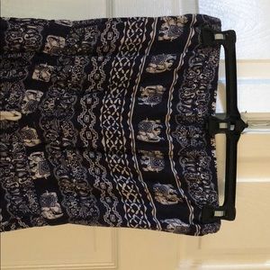 Navy blue jumpsuit, elephants